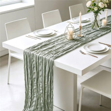 Ensemble de 3 Chemins de Table en Cheesecloth Vert pour Mariage, Baby Shower, Bridal Shower, Pâques, Vacances, Anniversaire, Décoration Intérieure