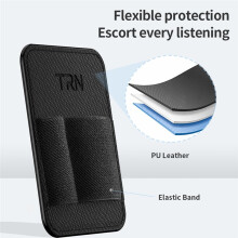 TRN CXP Magnetic Leather Protective Case Portable Headphone Amplifier Case Suitable for Black Pearl, WAVE, TE Pro