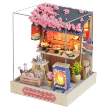 (1) DIY Miniature Doll House Set Coffee Shop Clothing Studio Bakery Handmade Assembly Model Toy Small House Creative Birthday Gift