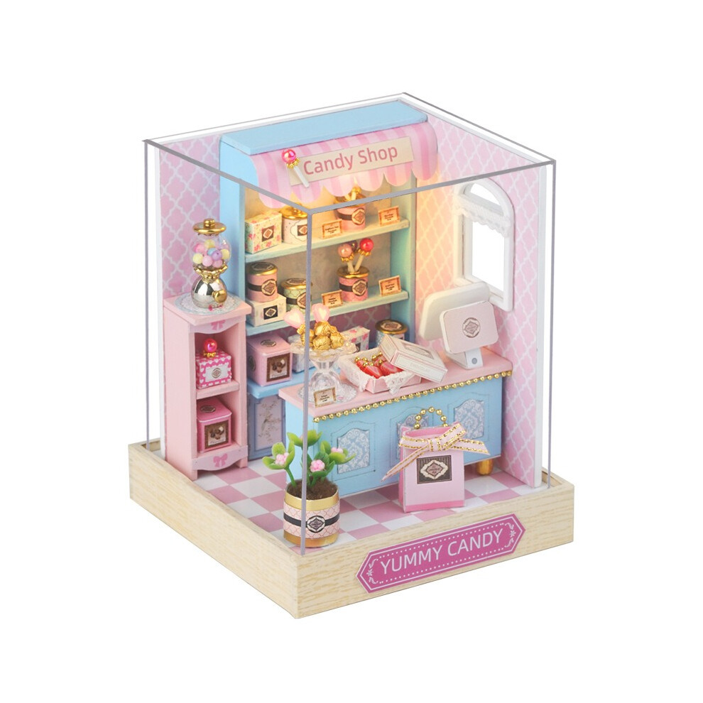 Photos - Doll Accessories (2) DIY Miniature Doll House Set Coffee Shop Clothing Studio Bakery Handmade Assembly Model Toy Small House Creative Birthda