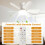 52cm Socket Ceiling Fans with Lights and Remote E27/B22 Socket for Bedroom 7