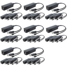 Paquet de 32 Répartiteurs PoE 5V, Adaptateur 48V à 5V 2.4A avec Prise Micro-USB, pour Caméra IP, Tablettes, pour Raspberry Pi et