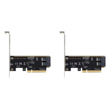2X PCIE 8X to 2 U.2 Adapter Card SFF8643 Dual NVMe SSD PCIE X8 Expansion Card SFF8643 U2 Adapter