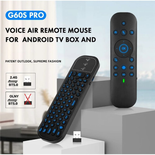 G60S Pro BT Wireless Voice Remote Control 2.4G Dual Mode Air Mouse IR Learning with Backlit Light for Android TV Box 1