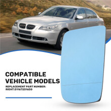 Left Door Wing Side Mirror Glass Heated with Backing Plate for - 5 Series E60 E61 E63 E64 2003-2010 51167251649