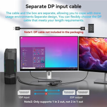 4K@120Hz to Dual DP Adapter Display Port to 2 DP Splitter Extension 2 Monitors for Computer Cards