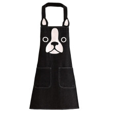 (1) Cartoon Printed Dog Apron Cute Workwear Catering Neckband Workwear Apron Nail Art Apron Pet Shop Workwear Unisex Apron