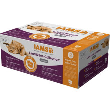 IAMS Adult Wet Cat Food Land & Sea in Gravy 72 x 85g