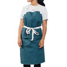 (2) Color Blocking Thin Canvas Milk Tea Shop Women's Nail Art Supermarket Baking Men's Restaurant Work Clothes Kitchen Apron