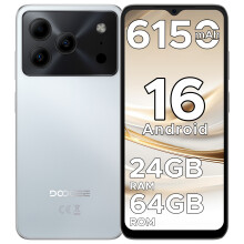 DOOGEE Note 56 White Mobile Phones, Android 16 Smartphone, 6150mAh, 8.45mm Ultra-Slim, 6.56" HD+, 24GB + 64GB/2TB, 4G Dual SIM Unlocked Mobile Phone