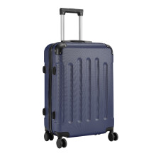 20 Inch ABS Hard Shell Vertical Groove Design Luggage Suitcase, Navy Blue