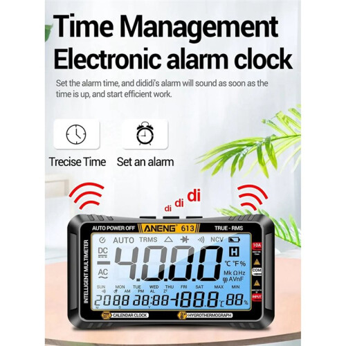 ANENG 613  Multimeters /AC Voltage Capacitors Tester 4000 Counts 10A Current 600V Voltmeter Test Alarms Clock Tools