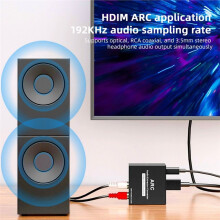 Extractor/Convertidor de Audio ARC Compatible con A Auriculares de 3.5mm y RCA L/R, Adaptador de Audio Digital A Analógico A