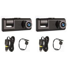 2X 3 Camera Dash Cam 1080P 2 Inch Screen Dashcam Black Driver Recorder for Taxi CAR DVR Rear Camera Universal