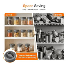 Contenedor de Almacenamiento de Granos de Café Hermético con Anillo de Silicona, Tarros de Almacenamiento de Vidrio con Tapa, 500ml/17oz Ancho