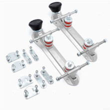 Aluminum Alloy Roller Skate Plate Set with Adjustable Height Brake and Elastic Toe Stop for Quad Skate Repair Size 40-41