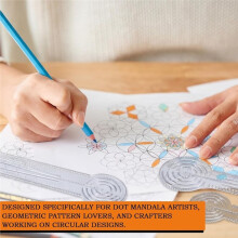 4 Pcs 3in1 Mandala Ruler Tool with Holes 4 Size Mandala Dot Art Circle Maker Compass Protractor Straight Dotting Ruler