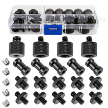 24 Stuks Camera Statiefadapter, 1/4 Naar 3/8 Geschroefde Converter Statiefdraadadapter voor DSLR-Camera, Snelontkoppelplaat