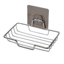 (A) High Quality Soap Rack Wall Mounted Soap Holder Stainless Steel Soap Sponge Dish Bathroom Accessories  Dishes Self Adhesive