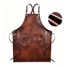 unisex PU leather aprons waterproof and oil resistant workwear hairdressers barbecues pet coffee shops car wash workwear