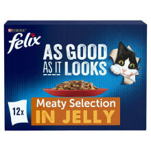 FELIX As Good As it Looks Meaty Selection in Jelly Wet Cat Food 12x85g (Pack of