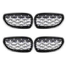 2X Front Bumper Kidney Grill Diamond Grille for E60 E61 5Series 550I 535I M5 2003-2010 Meteor