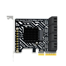 Placa de Expansão Adaptador de 8 Portas PCIe 3.0 6Gbps PCIE Riser Card para FlyNAS ESXi Linux Windows PH5081 Meio-Alto