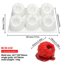 (Raspberry) 6 Hole Raspberry Design Mousse Silicone Mousse Mold 3D Fruit Dessert Chocolate Mould DIY Cake Decorating Tools Bakeware