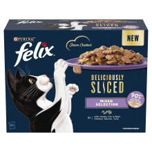 FELIX Deliciously Sliced Mixed Selection in Jelly Wet Cat Food 12x80g (Pack of 4)