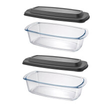 Zestaw 2 Dużych Form do Pieczenia 7,6 Filiżanki/1800 ML/1,9 Qt, Bezpieczne w Mikrofalówce i Piekarniku - Formy do Przechowywania Żywności
