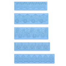 Silikon-Spitzenform-Set, 5-Teiliges Set Aus Lebensmittelechten Fondant-Spitzenformen Zur Tortendekoration, Antihaftbeschichtete Matten mit