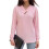 Women'S Solid V-Neck Button Decor Loose Long Sleeve T-Shirt  S 1