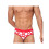 Men'S Polka Dot Print High Stretch Triangle Swim Briefs Red M 1