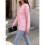 Women'S Solid V-Neck Button Decor Loose Long Sleeve T-Shirt  S 6