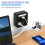 Wall Socket Power Strip with Light 4 AC Outlets 2 USB  1 Type-C Charger  for Home Power Socket-EU Plug Black 7
