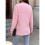 Women'S Solid V-Neck Button Decor Loose Long Sleeve T-Shirt  S 2