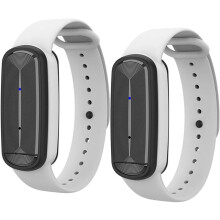 Ultrasone muggenwerende polsband - 2 stuks, wit, waterdicht, elektronische insectenverdelger voor kinderen, volwassenen en zwanger