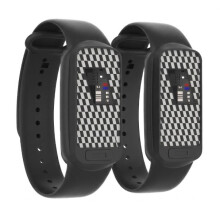 Zwarte set van 2 muggenwerende polsbandjes - Ultrasone waterdichte insectenarmband voor buitenactiviteiten zoals kamperen en festi