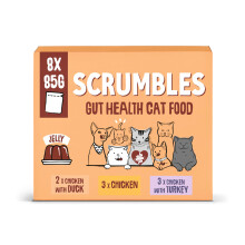 Scrumbles Grain Free Wet Cat Jelly Meat Pouch Selection 8x85g