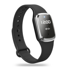 Zwarte ultrasone muggenwerende armband, draagbaar elektronisch insectenwerend horloge voor volwassenen en kinderen, geschikt voor