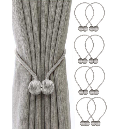 Magnetische Vorhanghalter Silbergrau 2er-Pack   8-pack