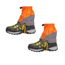 Lightweight Silicone-Coated Hiking Gaiters 1 Pair - 20D Waterproof, Sandproof, Anti-Tear Ankle Gaiters for Mountaineering and Trekking Orange