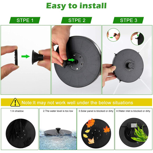Solar Springbrunnen 18 cm mit bunter LED-Beleuchtung 2