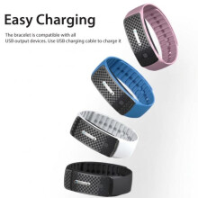 Set van 4 ultrasone muggenwerende armbanden - Waterdichte insectenwerende polsband voor kamperen, zwart/wit/roze/blauw