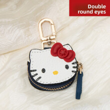 (White) Hello Cartoon Fun Kitty Keyring With Storage Pouch For Girls Use Collectors Teen