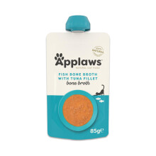 Applaws Natural Fish Bone Broth with Tuna for Cats, Wet Cat Food Soup Supports Joints, Digestion and Hydration, High in Collagen 12x85g Spout Pouch
