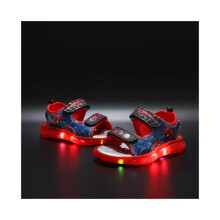 (Red, UK 9Kids) (UK7 Infant, Red) Summer Boys Spider-Man LED Light Up Shoes Luminous Flashing Beach Sandals Size