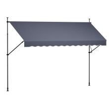 Store Manuel sans Perçage-Duoku-Auvent Rétractable de 400 cm pour Terrasse et Balcon, Équipé d'une Manivelle, Hauteur Ajustable