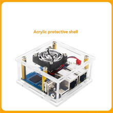 Boîtier en Acrylique pour Orange Pi R1 LTS avec Ventilateur de Refroidissement, Coque de Protection, Boîte D'Enclosure pour Carte pour Orange Pi