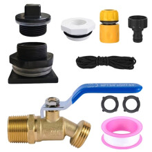 Stock Tank Drain Plug Kit with 3/4" NPT X3/4" GHT Brass Hose Faucet Garden Hose Connector